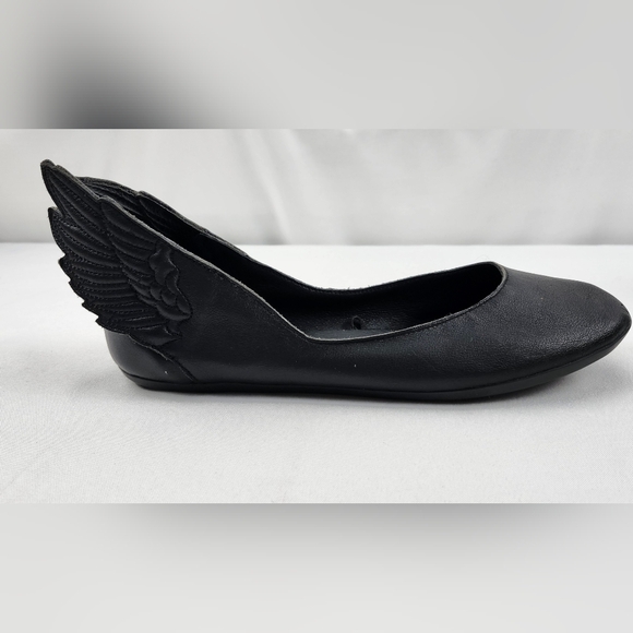 Jeremy Scott x Adidas Winged Ballet Flats Black Leather Size 9 - Picture 8 of 9